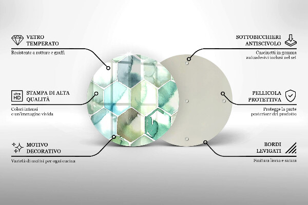 Glas Herdabdeckplatte Aquarell-Sechsecke