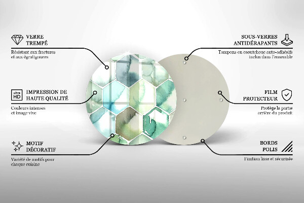 Glas Herdabdeckplatte Aquarell-Sechsecke