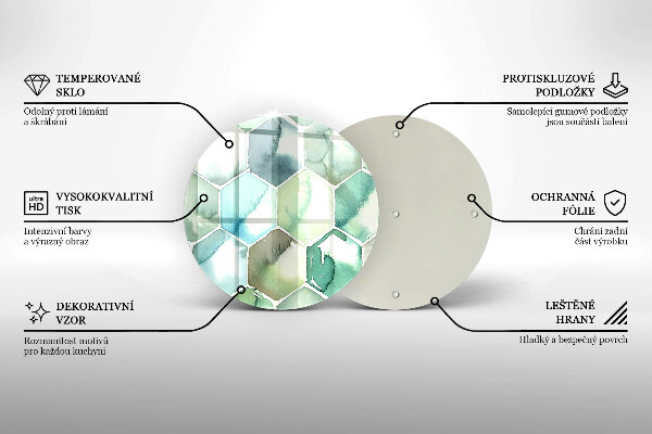 Glas Herdabdeckplatte Aquarell-Sechsecke