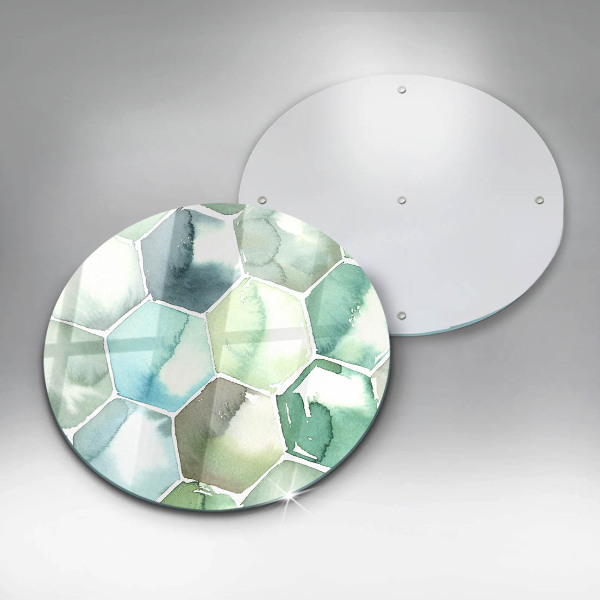 Glas Herdabdeckplatte Aquarell-Sechsecke