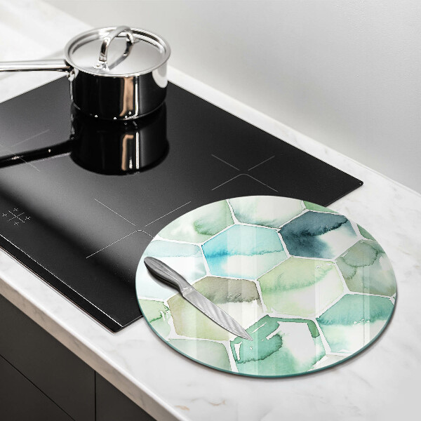 Glas Herdabdeckplatte Aquarell-Sechsecke