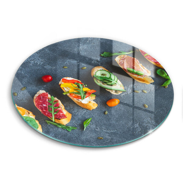 Glas Herdabdeckplatte Bunte Sandwiches