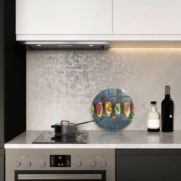 Glas Herdabdeckplatte Bunte Sandwiches