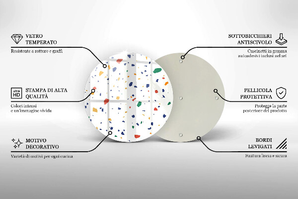 Glas Herdabdeckplatte Buntes Steingut