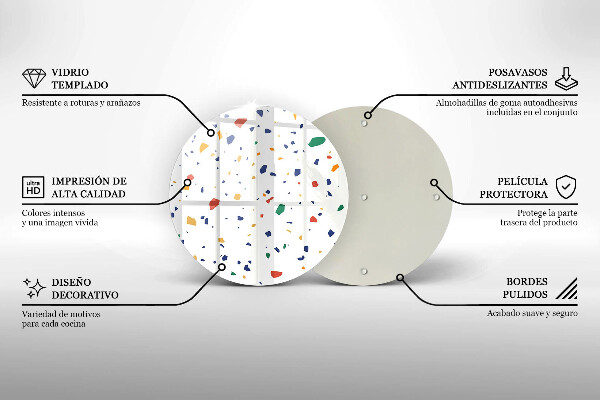 Glas Herdabdeckplatte Buntes Steingut
