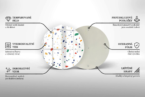 Glas Herdabdeckplatte Buntes Steingut