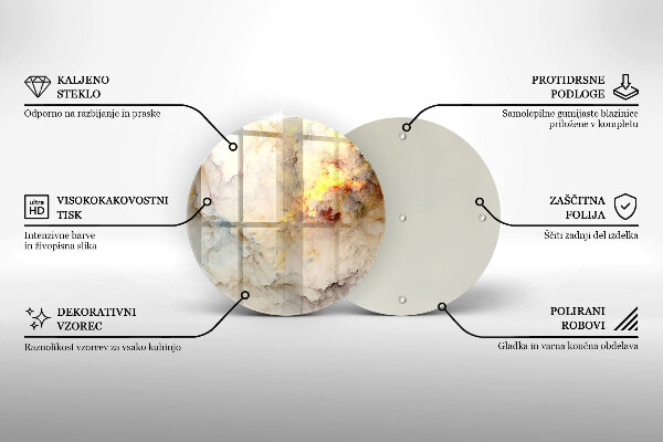 Glas Herdabdeckplatte Marmorstruktur mit Gold