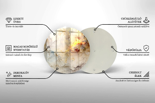 Glas Herdabdeckplatte Marmorstruktur mit Gold