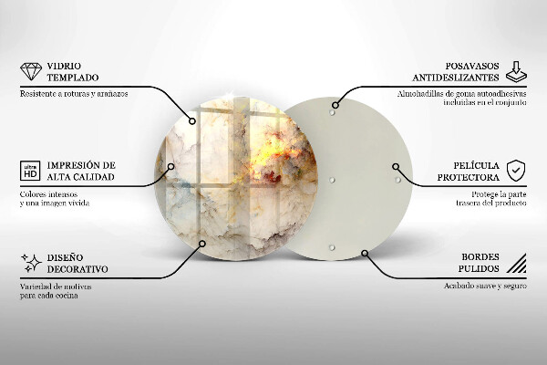 Glas Herdabdeckplatte Marmorstruktur mit Gold