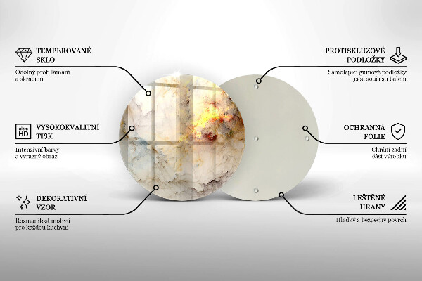 Glas Herdabdeckplatte Marmorstruktur mit Gold