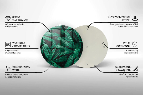 Glas Herdabdeckplatte Pflanzenblätter