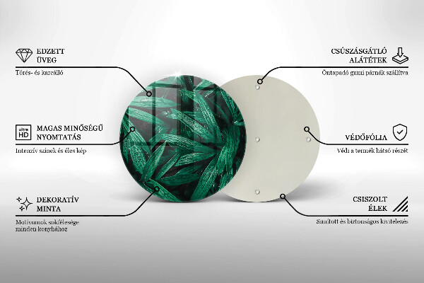 Glas Herdabdeckplatte Pflanzenblätter