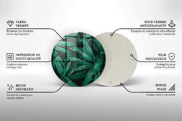 Glas Herdabdeckplatte Pflanzenblätter