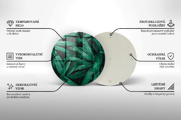 Glas Herdabdeckplatte Pflanzenblätter