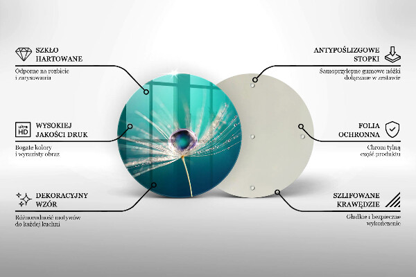 Glas Herdabdeckplatte Tau auf einem Löwenzahn