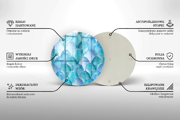 Glas Herdabdeckplatte Aquarellskalen