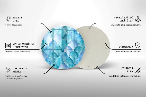 Glas Herdabdeckplatte Aquarellskalen