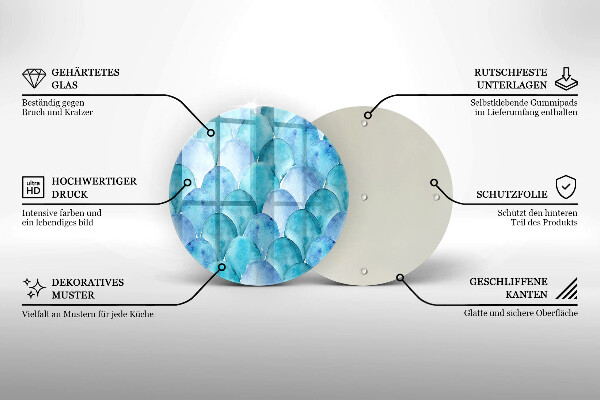 Glas Herdabdeckplatte Aquarellskalen