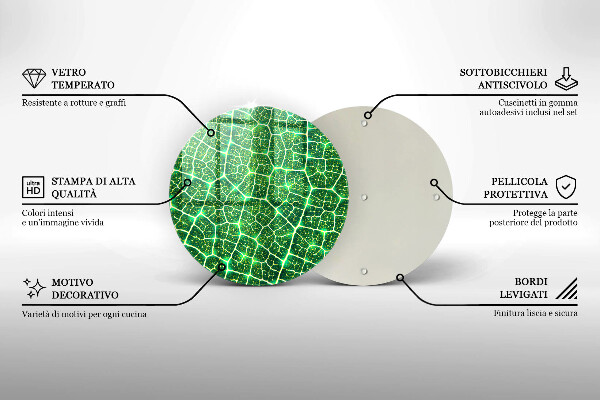 Glas Herdabdeckplatte Blattstruktur