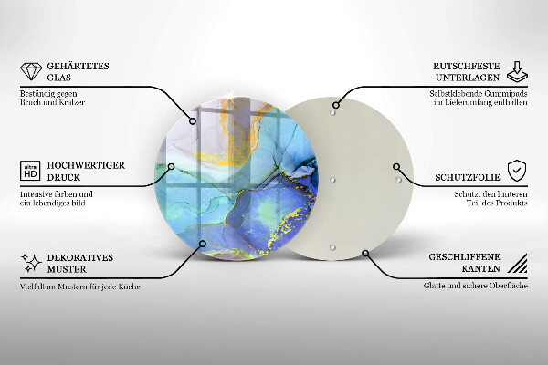 Glas Herdabdeckplatte Gebrochener Goldstein