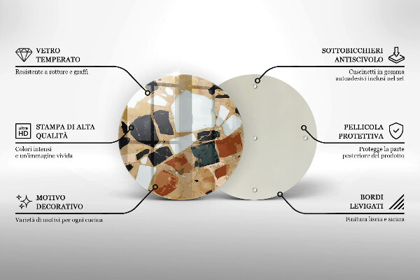 Glas Herdabdeckplatte Dekorativer Steinteller
