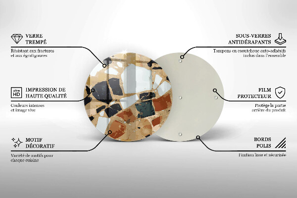 Glas Herdabdeckplatte Dekorativer Steinteller