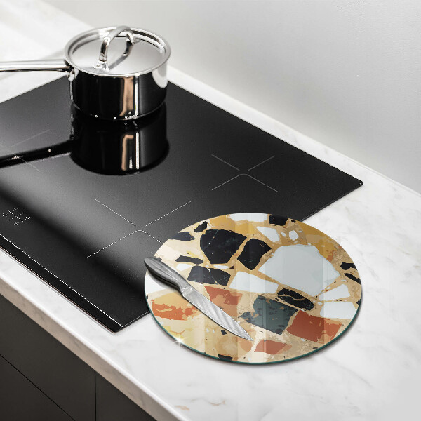 Glas Herdabdeckplatte Dekorativer Steinteller