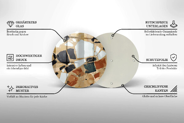 Glas Herdabdeckplatte Dekorativer Steinteller