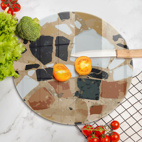 Glas Herdabdeckplatte Dekorativer Steinteller