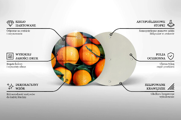 Glas Herdabdeckplatte Orangenfrucht
