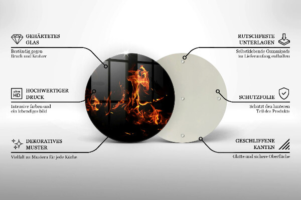 Glas Herdabdeckplatte Zünde eine lebendige Flamme an