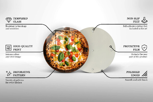 Glas Herdabdeckplatte Italienische Pizza