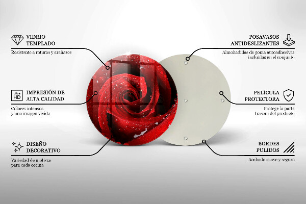 Glas Herdabdeckplatte Rosenblütenblätter
