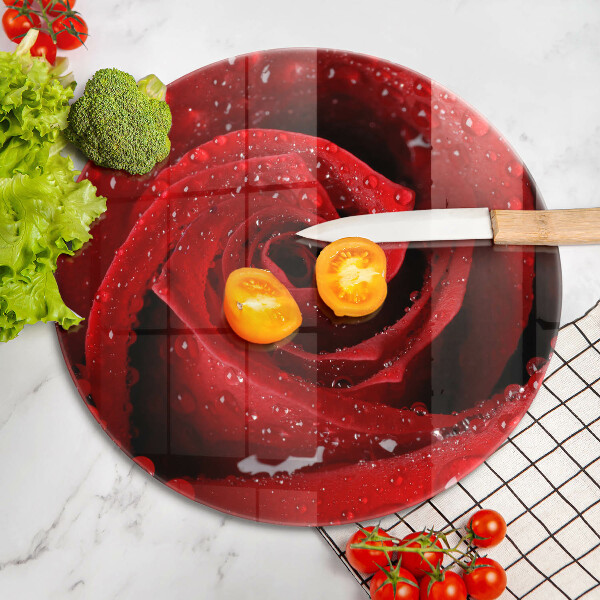 Glas Herdabdeckplatte Rosenblütenblätter