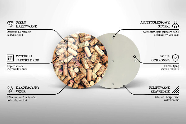 Glas Herdabdeckplatte Weinkorken nahtloses Muster
