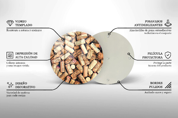 Glas Herdabdeckplatte Weinkorken nahtloses Muster