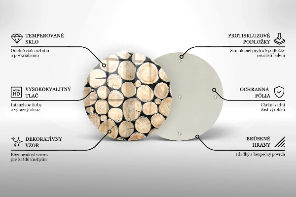 Glas Herdabdeckplatte Baumstämme aus Holz