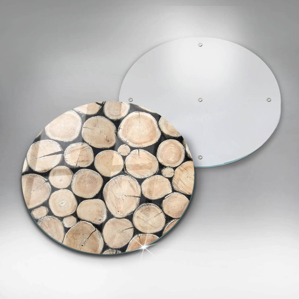 Glas Herdabdeckplatte Baumstämme aus Holz