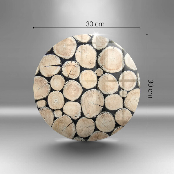 Glas Herdabdeckplatte Baumstämme aus Holz