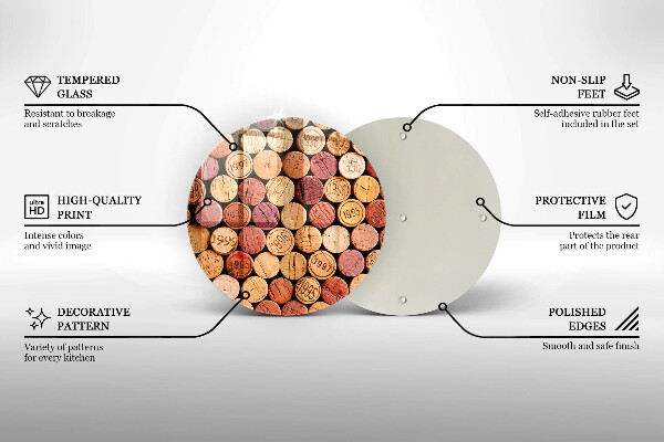 Glas Herdabdeckplatte Weinkorken-Muster