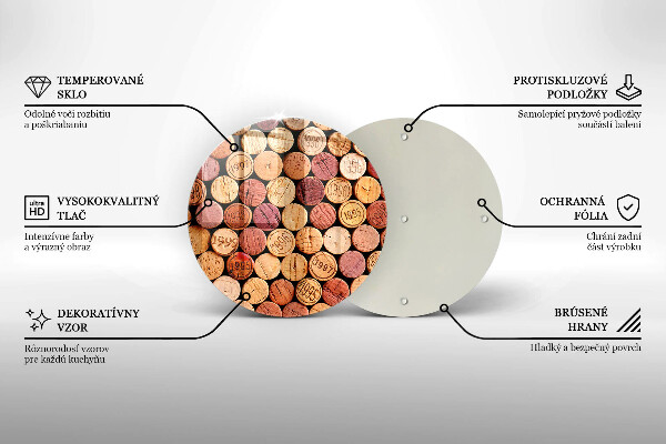 Glas Herdabdeckplatte Weinkorken-Muster