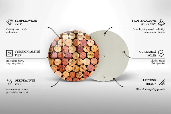 Glas Herdabdeckplatte Weinkorken-Muster