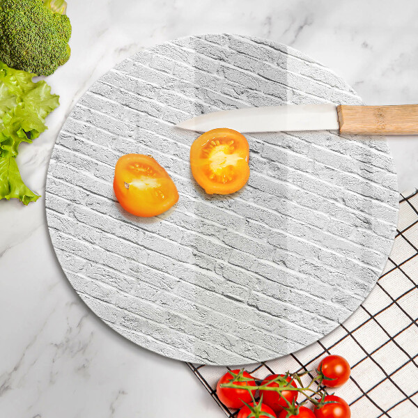 Glas Herdabdeckplatte Backsteinmauer