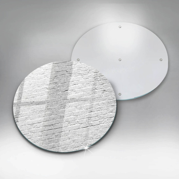 Glas Herdabdeckplatte Backsteinmauer
