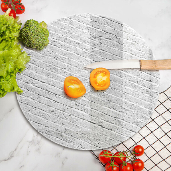 Glas Herdabdeckplatte Backsteinmauer