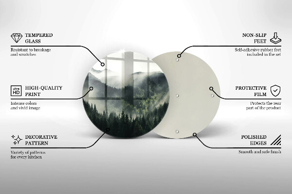 Glas Herdabdeckplatte Wald- und Nebellandschaft