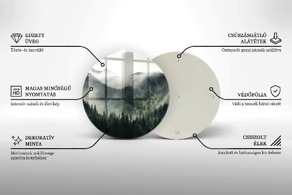 Glas Herdabdeckplatte Wald- und Nebellandschaft