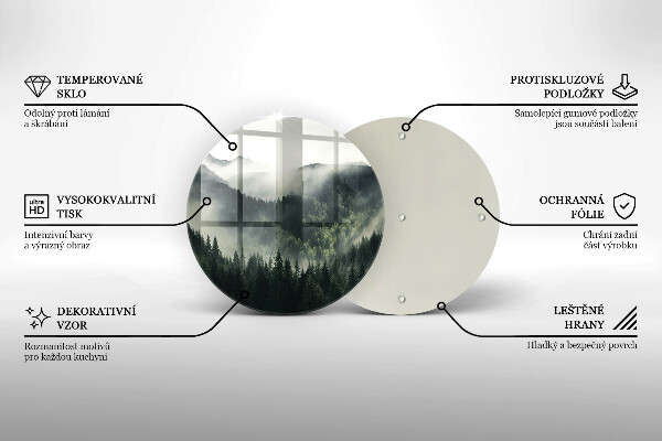 Glas Herdabdeckplatte Wald- und Nebellandschaft