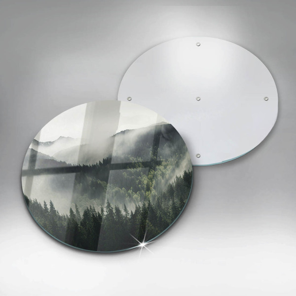 Glas Herdabdeckplatte Wald- und Nebellandschaft