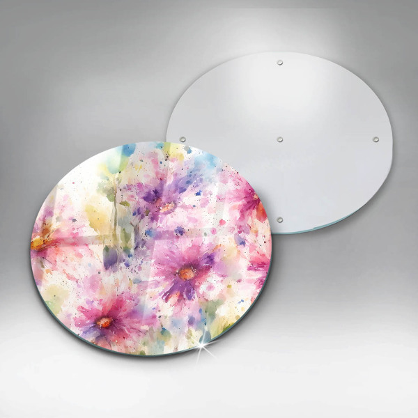 Glas Herdabdeckplatte Bemalte Blumen